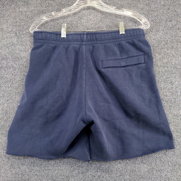 Nike Men's Cut Off Sweat Shorts Blue Size Small Cotton Blend Slash Pockets - Picture 2 of 10